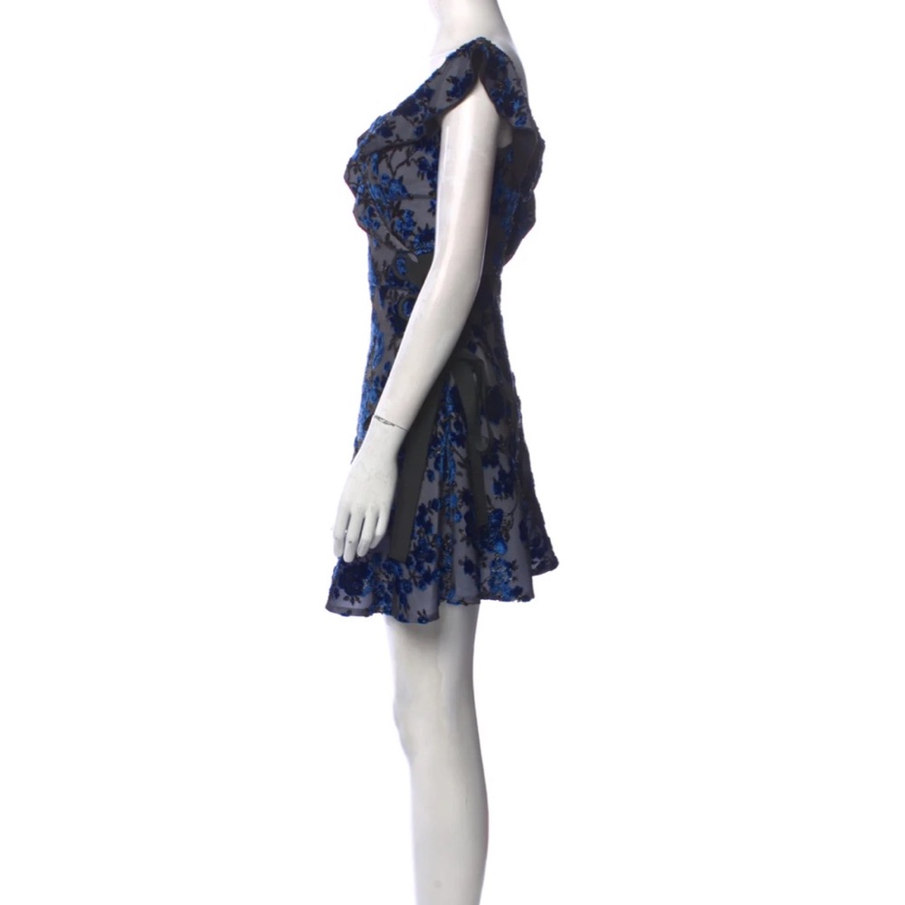 Self-Portrait Floral Print Velvet Mini Dress - Picture 2 of 3